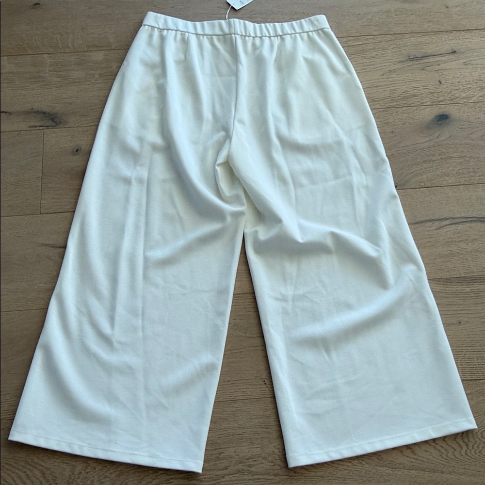 Eileen Fisher Wide Leg Pants Flex Tencel Ponte Pants Medium Pull On Cropped - Picture 4 of 7